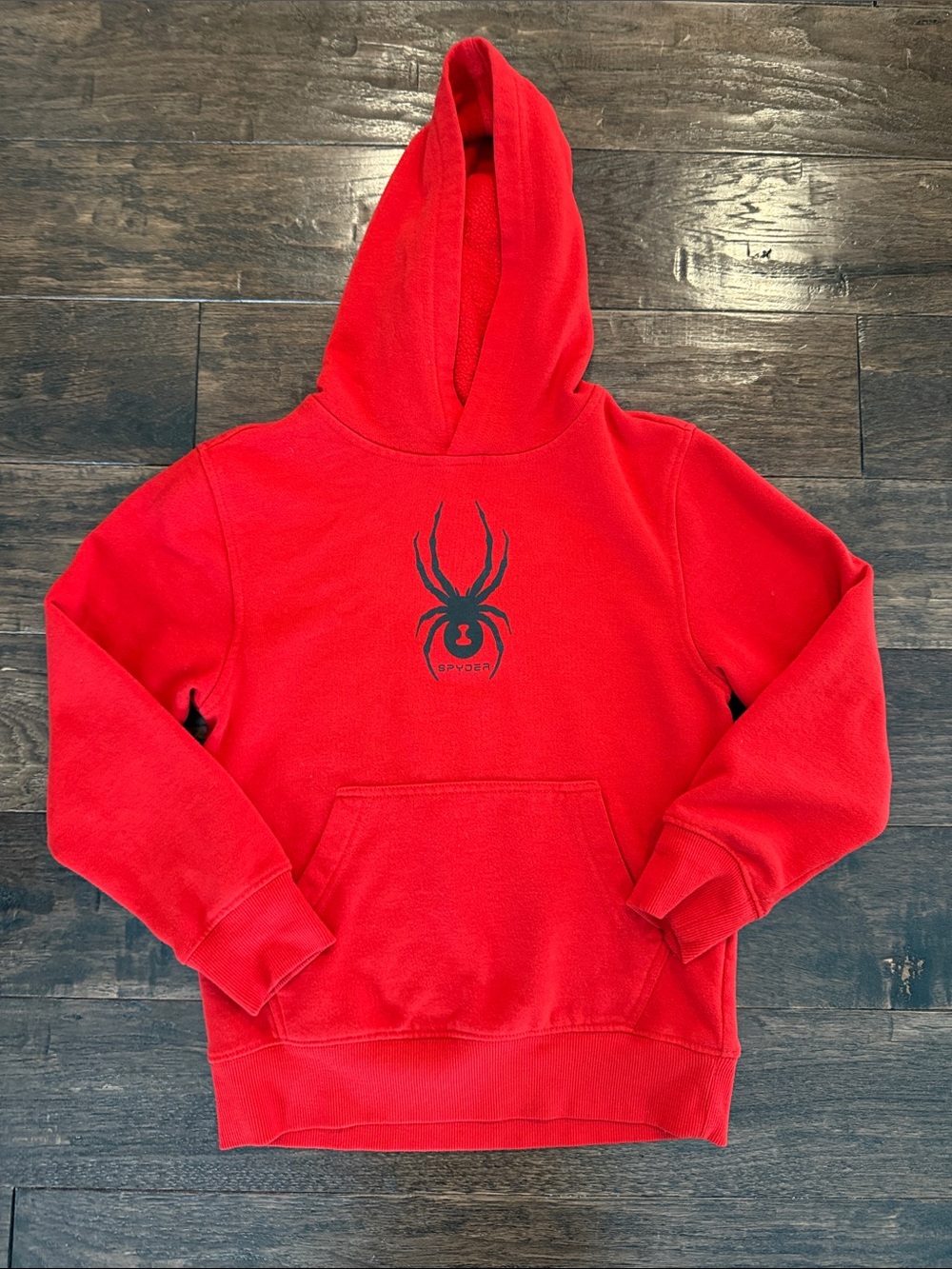 Spyder Red Kids Hoodie with Spider Logo